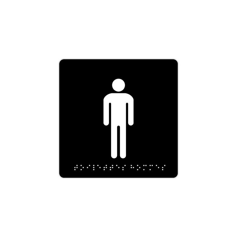 Plaque de signalisation "Toilettes Hommes" en Braille PAVO  - Fiducial