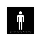 Plaque de signalisation "Toilettes Hommes" en Braille PAVO  - Fiducial