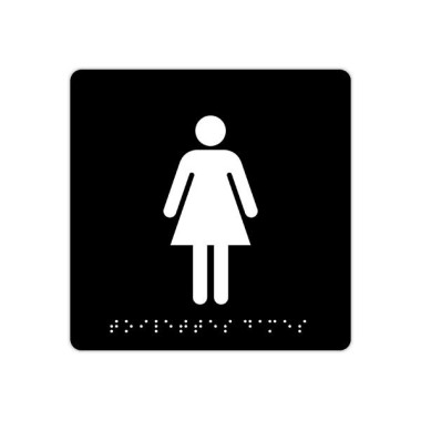 Plaque de signalisation "Toilettes Femmes" en Braille PAVO  - Fiducial