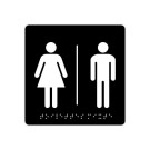 Plaque de signalisation "Toilettes Mixtes" en Braille PAVO  - Fiducial