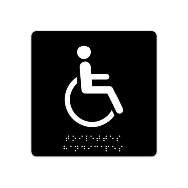 Plaque de signalisation "Toilettes Handicapés" en Braille PAVO  - Fiducial