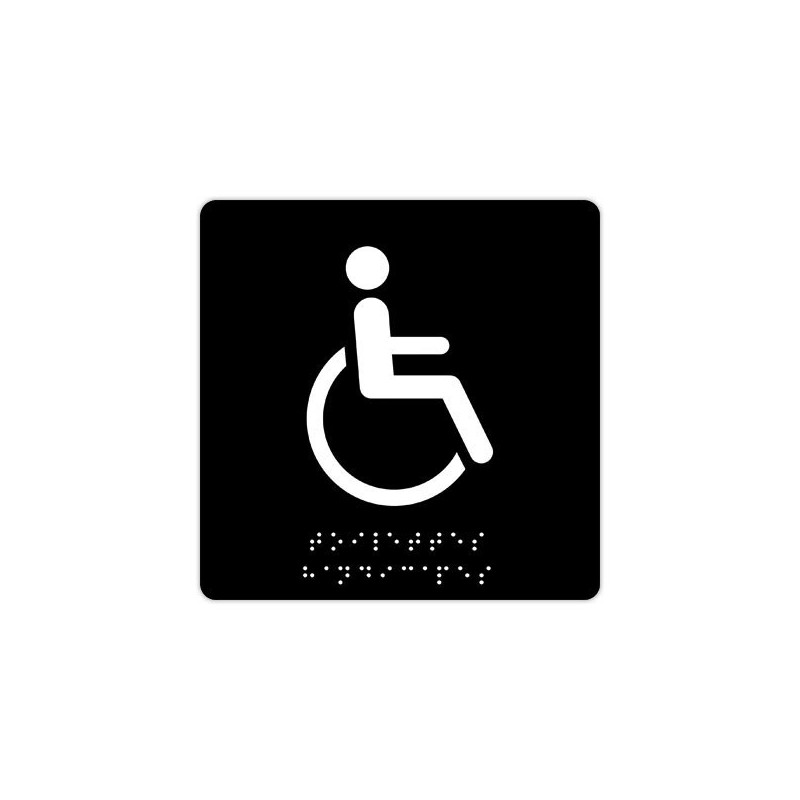 Plaque de signalisation "Toilettes Handicapés" en Braille PAVO  - Fiducial
