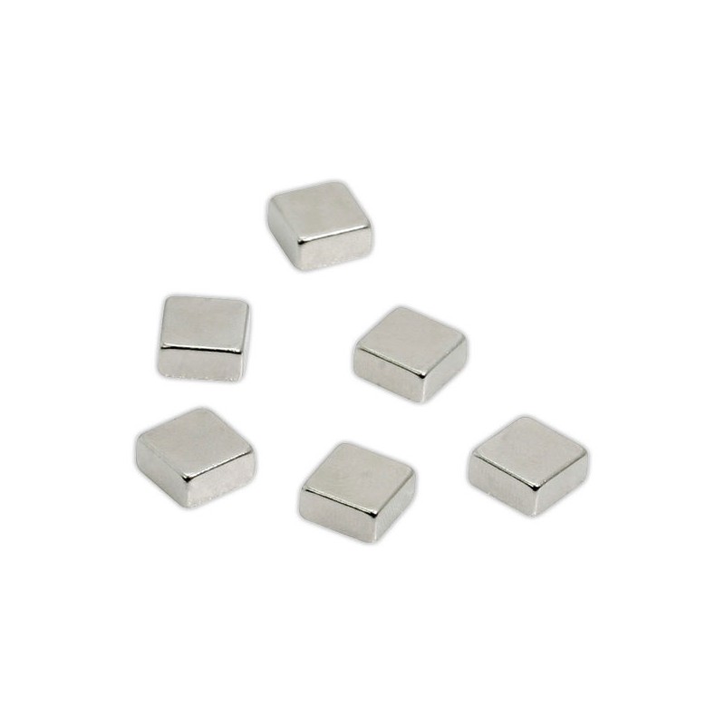 Aimants carrés - 10mm - Aluminium  x6 - Fiducial