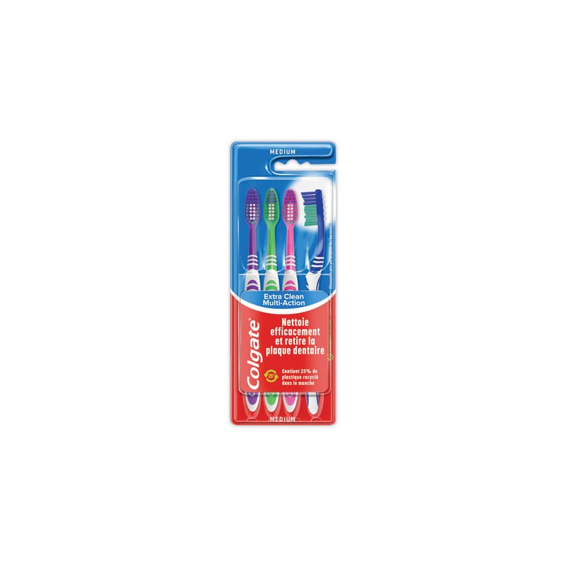 Pack de 4 brosses à dents Colgate Medium  - Fiducial