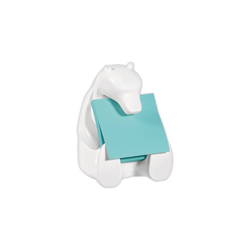 Dévidoir Z-Notes ours Post-it + bloc Super Sticky bleu 45 feuilles  - Fiducial