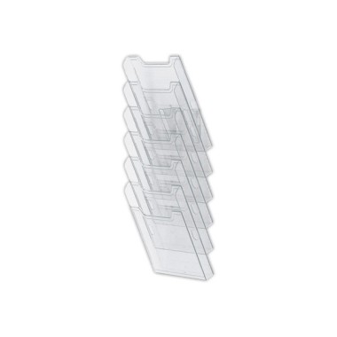 Trieur mural transparent 6 compartiments A4 vertical  - Fiducial