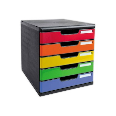 Module de classement 5 tiroirs Modulo glossy assortis  - Fiducial