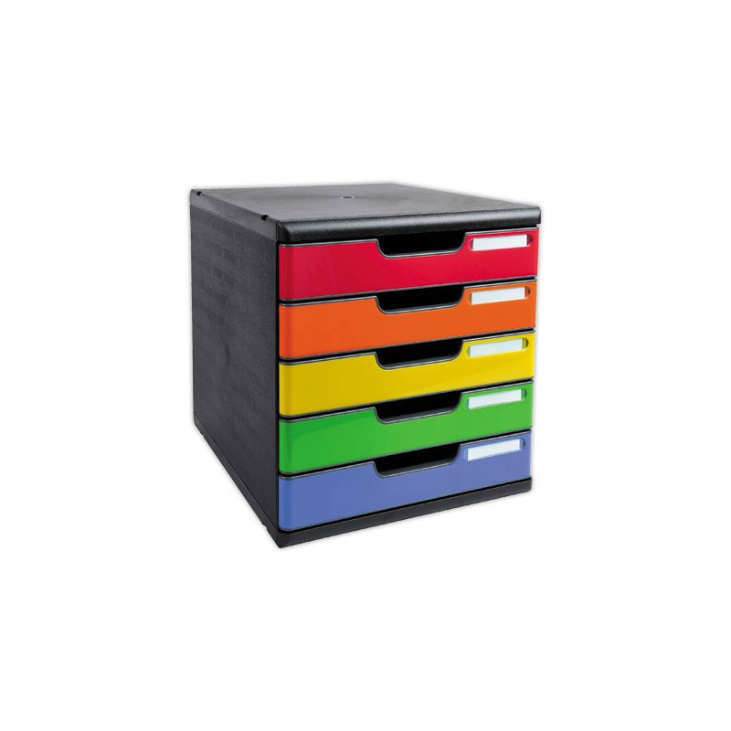 Module de classement 5 tiroirs Modulo glossy assortis  - Fiducial