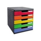 Module de classement 5 tiroirs Modulo glossy assortis  - Fiducial