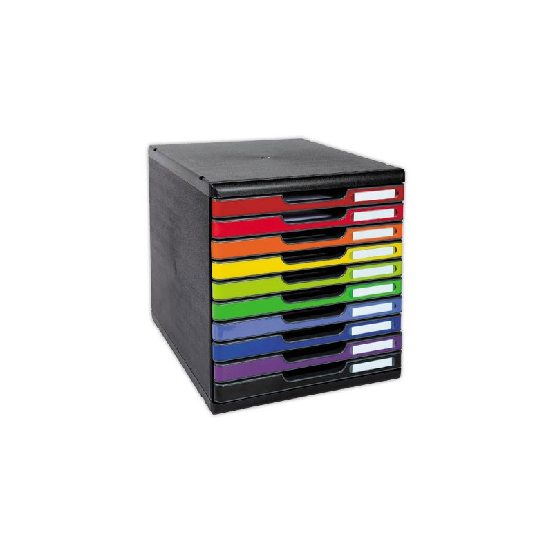 Module de classement 10 tiroirs Moduloglossy assortis  - Fiducial