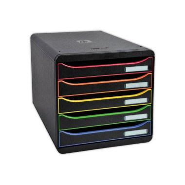 Module Biog Box + 5 tiroirs assortis A4+ corps noir  - Fiducial