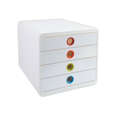 Module de classement 4 tiroirs pop boxblanc  - Fiducial