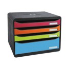 Module de classement 4 tiroirs assortis Store, corps noir  - Fiducial