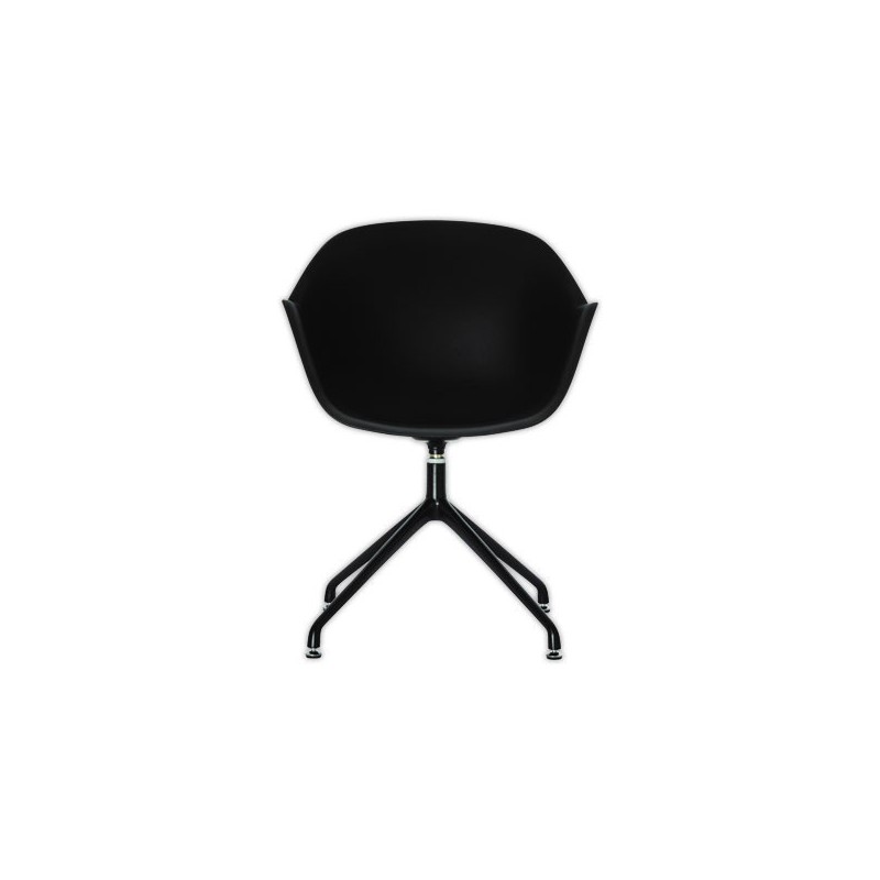 Fauteuils MOON Pivotants, 4 pieds noirsassise noire x2 - Paperflow