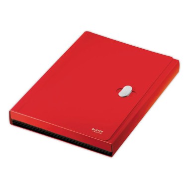 Trieur extensible Leitz en PP recyclé - 6 compartiments - Rouge - Leitz