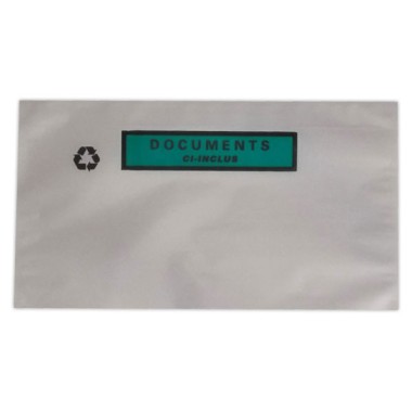 Pochettes adhésives Kraft "Documents ci-inclus" format 240x130mm x1000 - Shopdeschefs