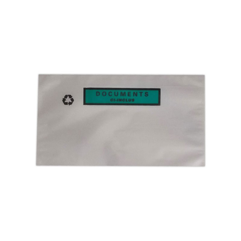 Pochettes adhésives Kraft "Documents ci-inclus" format 240x130mm x1000 - Shopdeschefs