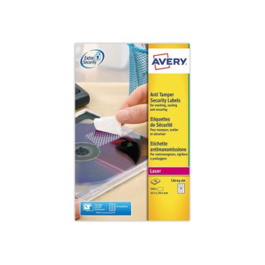 Étiquettes de sécurité laser AVERY 63,5 x 29,6 mm 20 f x 27 étiquettes - Avery