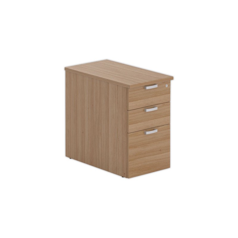 Caisson hauteur bureau noyer 3 tir. prof.80cm monté - Shopdeschefs