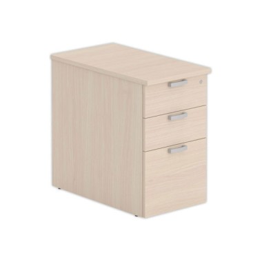 Caisson hauteur bureau 3 tir. prof.80cm acacia clair monté - Shopdeschefs