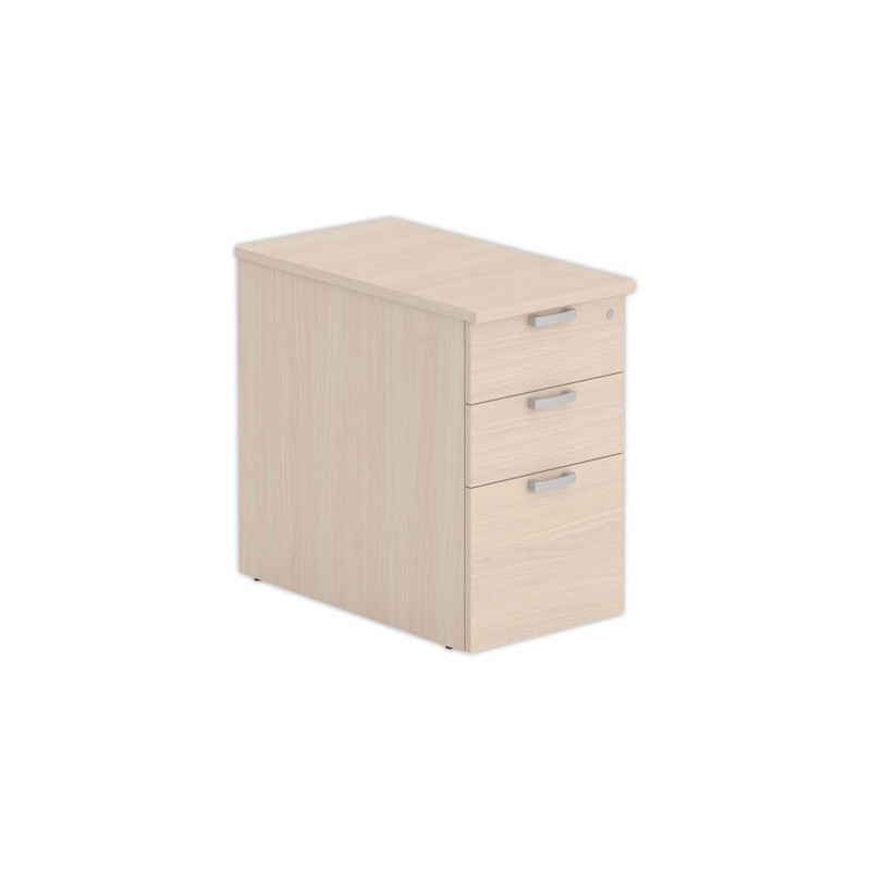 Caisson hauteur bureau 3 tir. prof.80cm acacia clair monté - Shopdeschefs