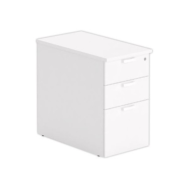 Caisson hauteur bureau blanc 3 tir. prof.80cm plumier monté - Shopdeschefs