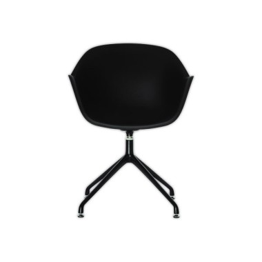 Fauteuils MOON Pivotants, 4 pieds noirsassise noire montés x2 - Paperflow