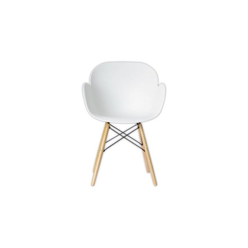 fauteuils PETALES pied hêtre assise blanche montés x2 - Paperflow
