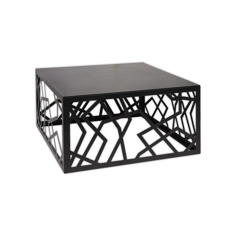 Table basse métal ajourée noir - Shopdeschefs