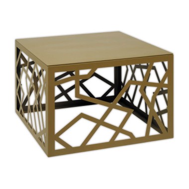 Table basse métal ajourée bronze - Shopdeschefs