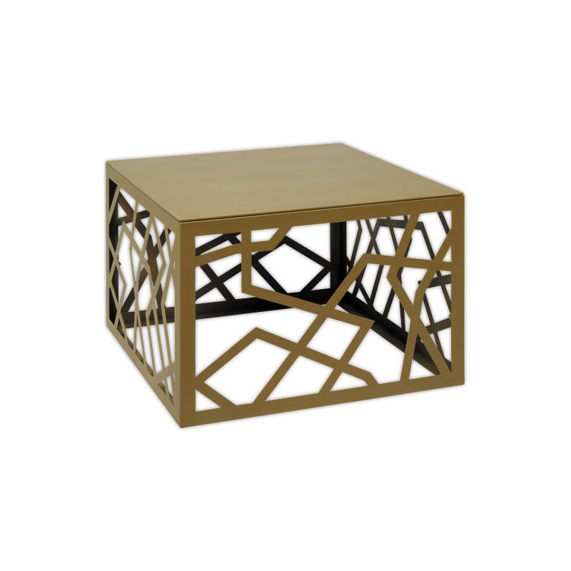 Table basse métal ajourée bronze - Shopdeschefs