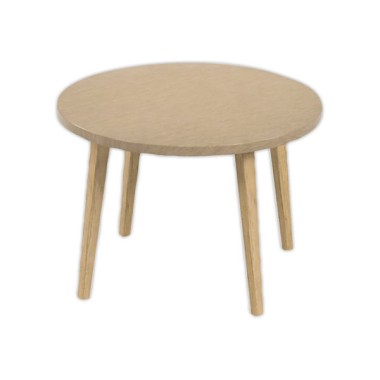 Table basse unie upcyclée couleur camel montée - Shopdeschefs