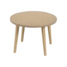Table basse unie upcyclée couleur camel montée - Shopdeschefs
