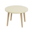 Table basse unie upcyclée beige montée - Shopdeschefs