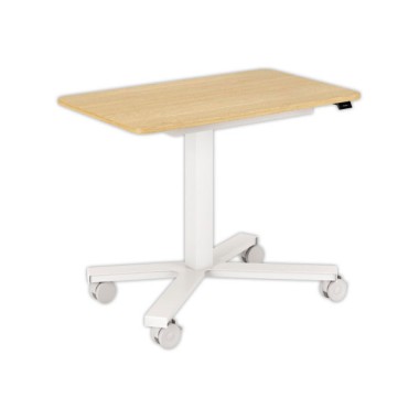 Table 90x55 cm mobile etréglable en hauteur Hêtre/Blc montée - Shopdeschefs