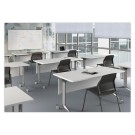 Table rabattable 180x70 blanc/alu montée - Shopdeschefs