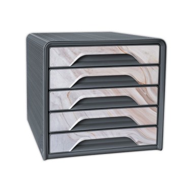 Module de classement 5 tiroirs SMOOVE - Marbre rose - Cep