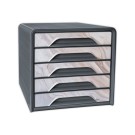 Module de classement 5 tiroirs SMOOVE - Marbre rose - Cep