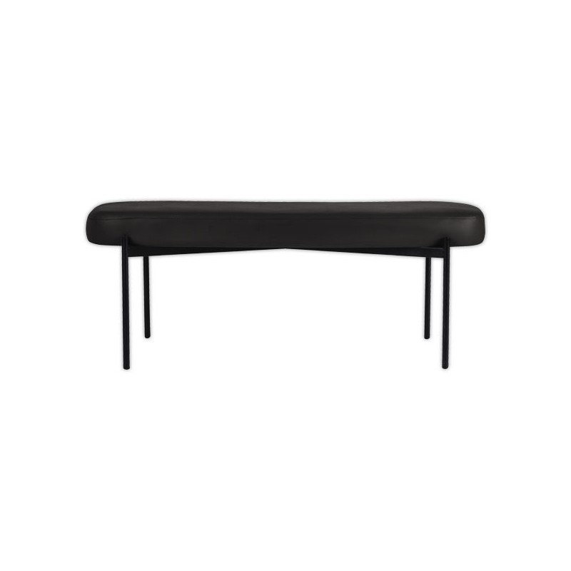 Banc pieds noirs similicuir monté - Paperflow