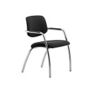 Sièges visiteurs tissu noir 4 pieds acier chromés x2 - Shopdeschefs