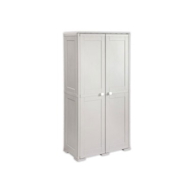Armoire haute polypropylène 2 portes battantes 79x43x164 cm gris - Cep