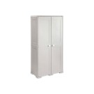Armoire haute polypropylène 2 portes battantes 79x43x164 cm gris - Cep