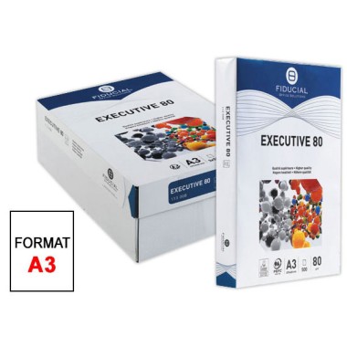 Ramettes de 500 feuilles de papier blanc A3 80g EXECUTIVE 80 FIDUCIAL x3 - Fiducial Office Solutions