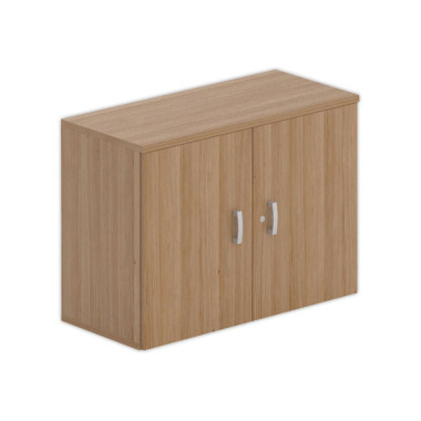 Armoire basse mélamine 2 portes 73x100x42cm noyer - Shopdeschefs
