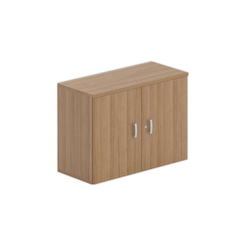 Armoire basse mélamine 2 portes 73x100x42cm noyer - Shopdeschefs