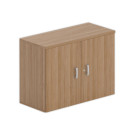 Armoire basse mélamine 2 portes 73x100x42cm noyer - Shopdeschefs