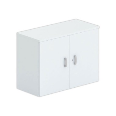 Armoire basse mélamine 2 portes 73x100x42cm gris - Shopdeschefs