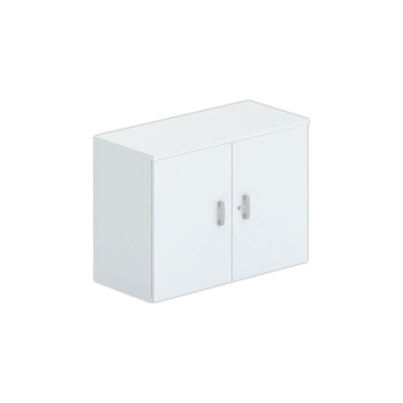 Armoire basse mélamine 2 portes 73x100x42cm gris - Shopdeschefs