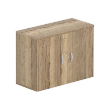 Armoire basse mélamine 2 portes 73x100x42cm chêne veiné - Shopdeschefs