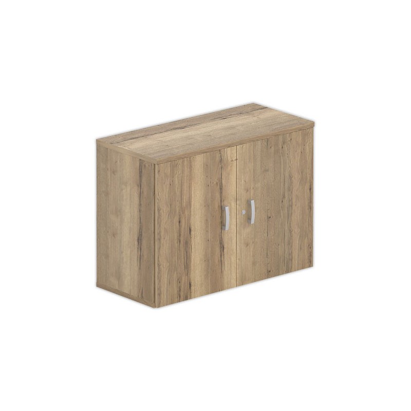Armoire basse mélamine 2 portes 73x100x42cm chêne veiné - Shopdeschefs